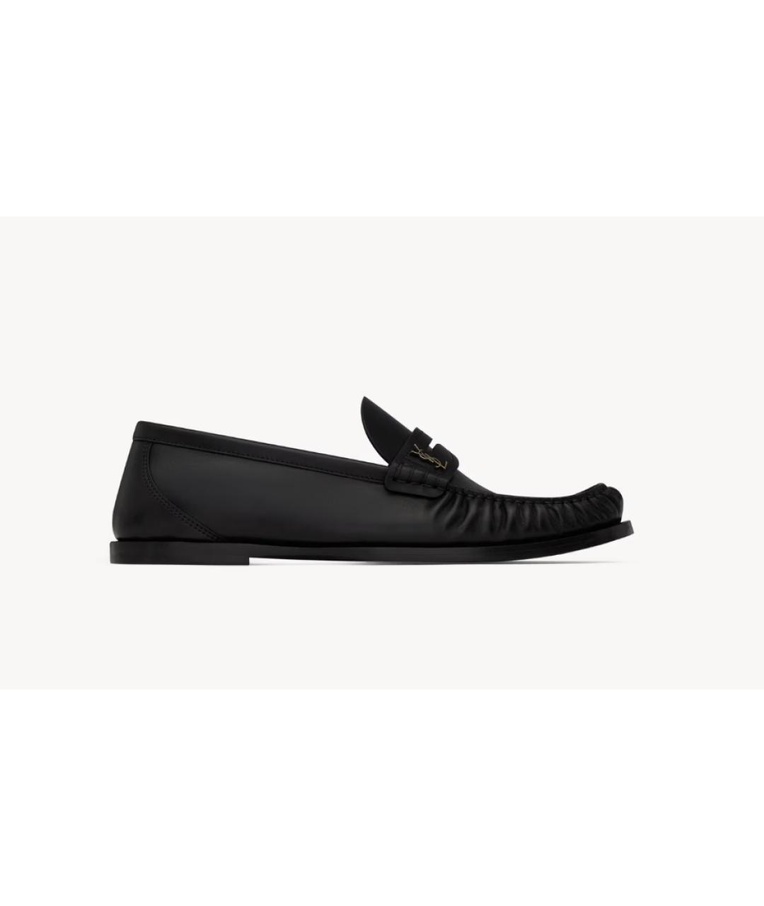 SAINT LAURENT Черные кожаные лоферы, фото 4