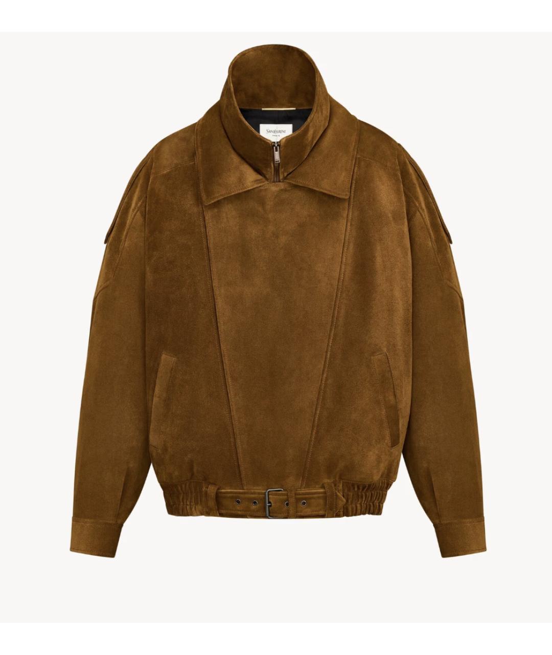 SAINT LAURENT Коричневая замшевая куртка, фото 2