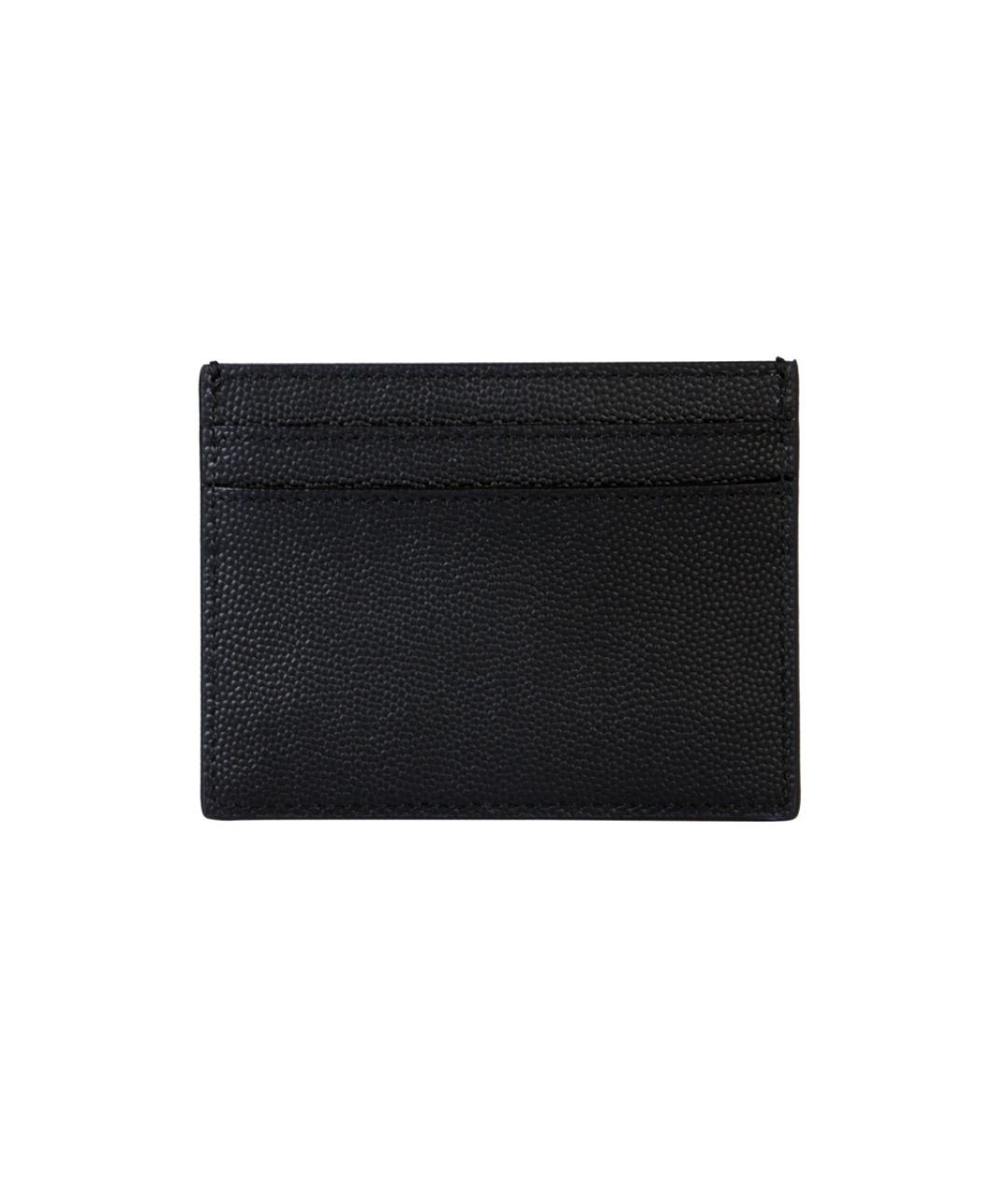 SAINT LAURENT Черный кожаный кардхолдер, фото 2