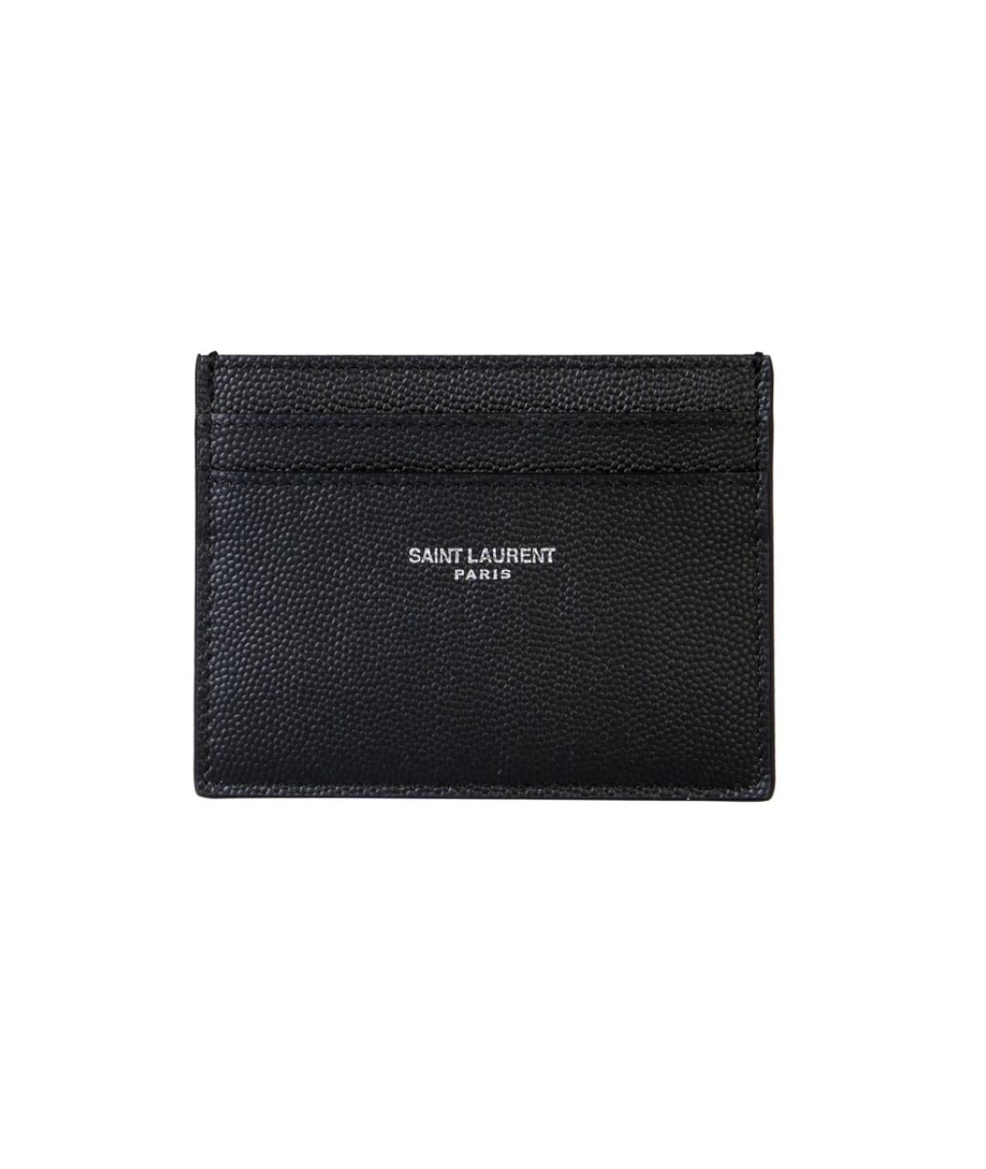 SAINT LAURENT Черный кожаный кардхолдер, фото 1