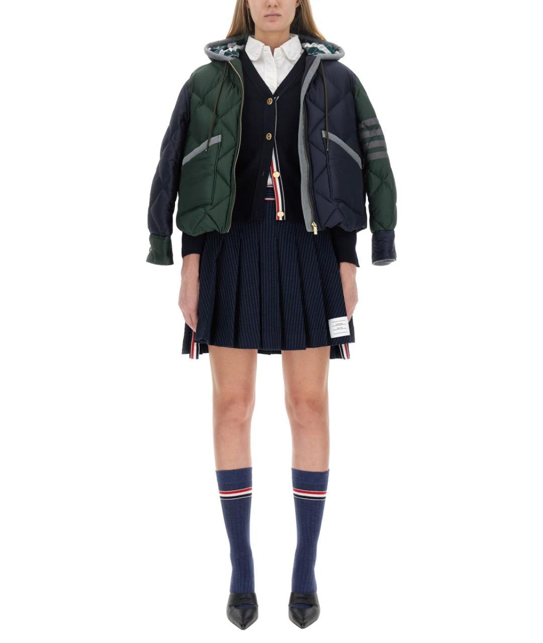 THOM BROWNE Синий шерстяной кардиган, фото 2