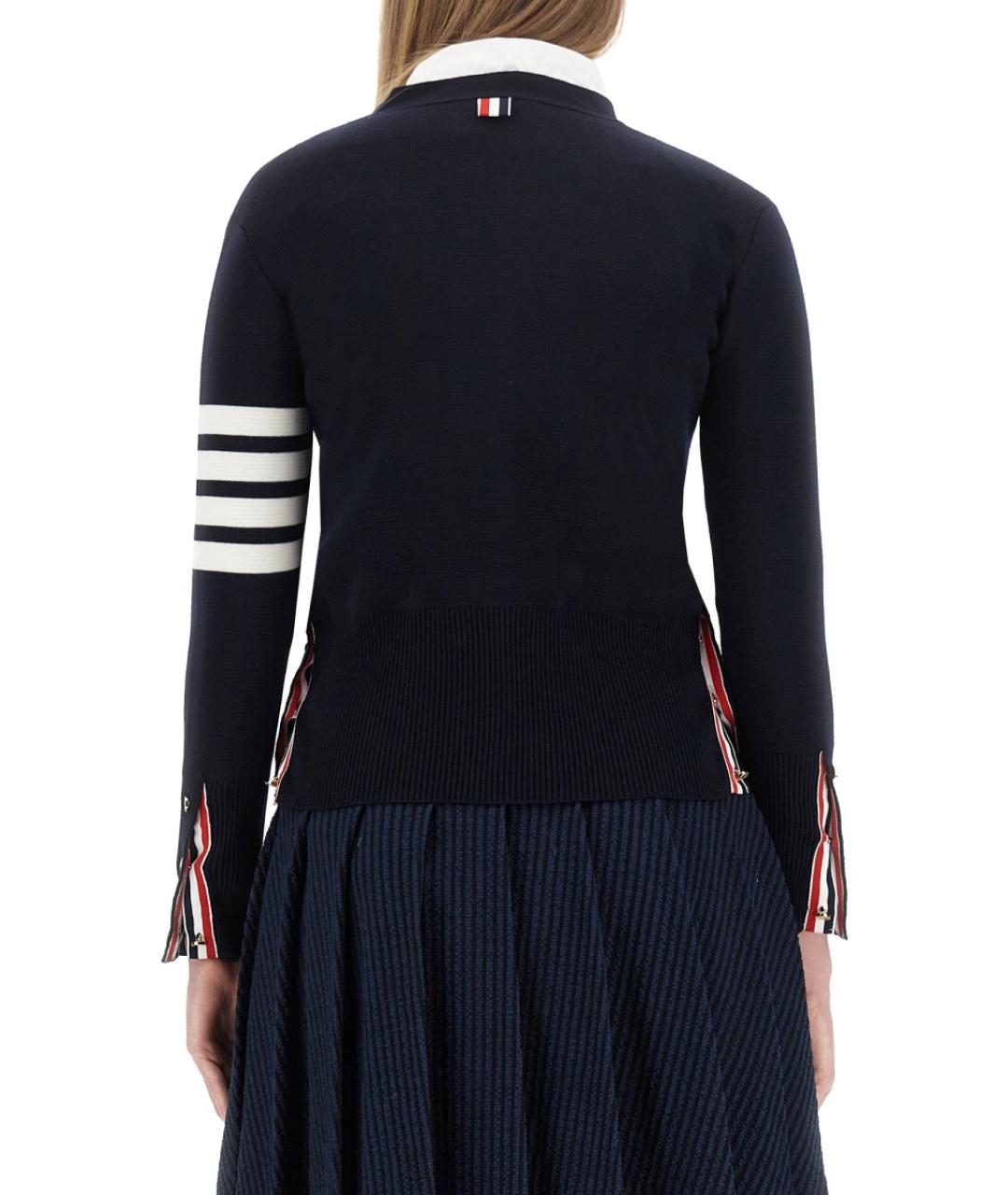 THOM BROWNE Синий шерстяной кардиган, фото 4