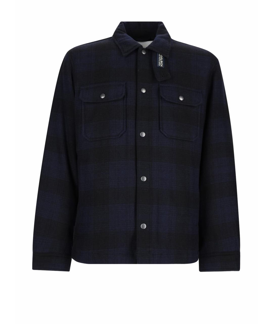 WOOLRICH Синяя шерстяная кэжуал рубашка, фото 1