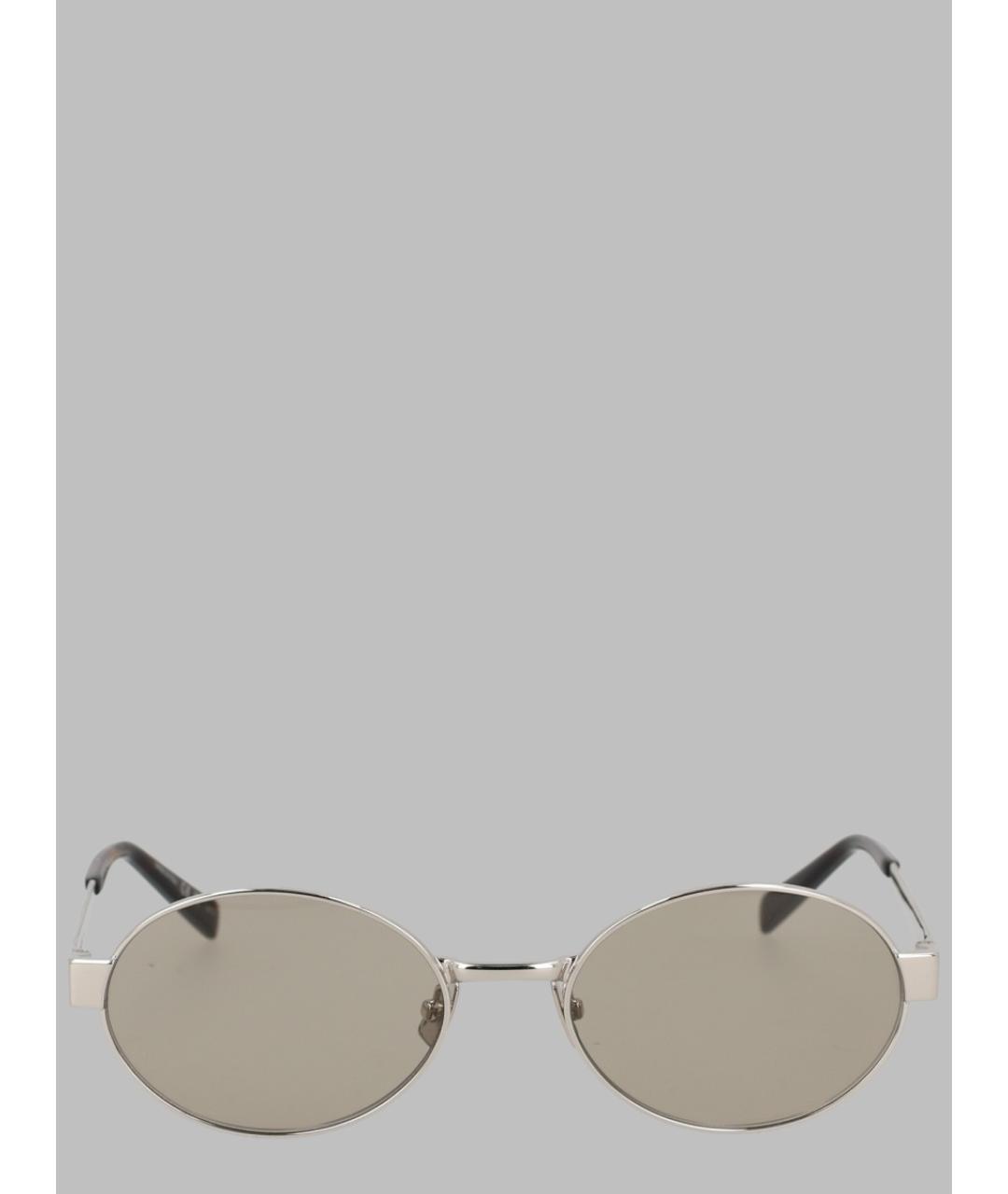 SAINT LAURENT Серебряные металлические солнцезащитные очки, фото 3