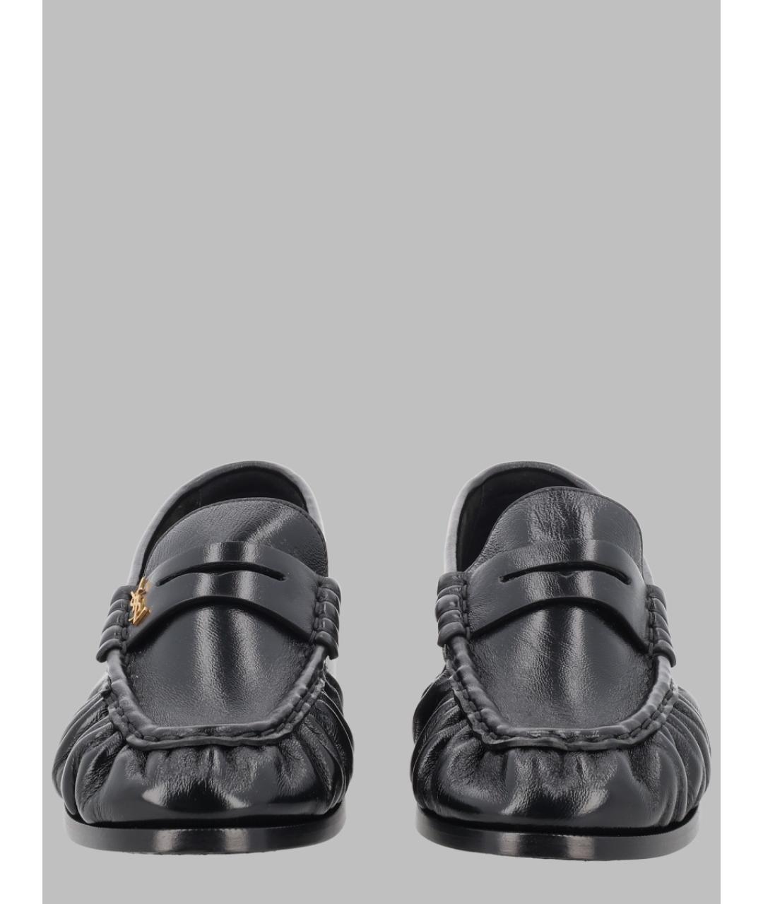 SAINT LAURENT Черные кожаные лоферы, фото 2