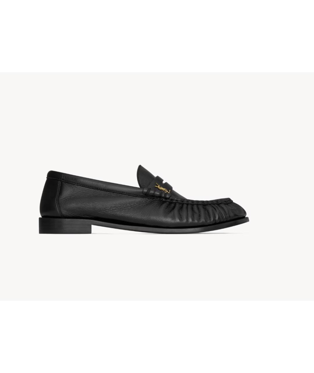 SAINT LAURENT Черные кожаные лоферы, фото 4