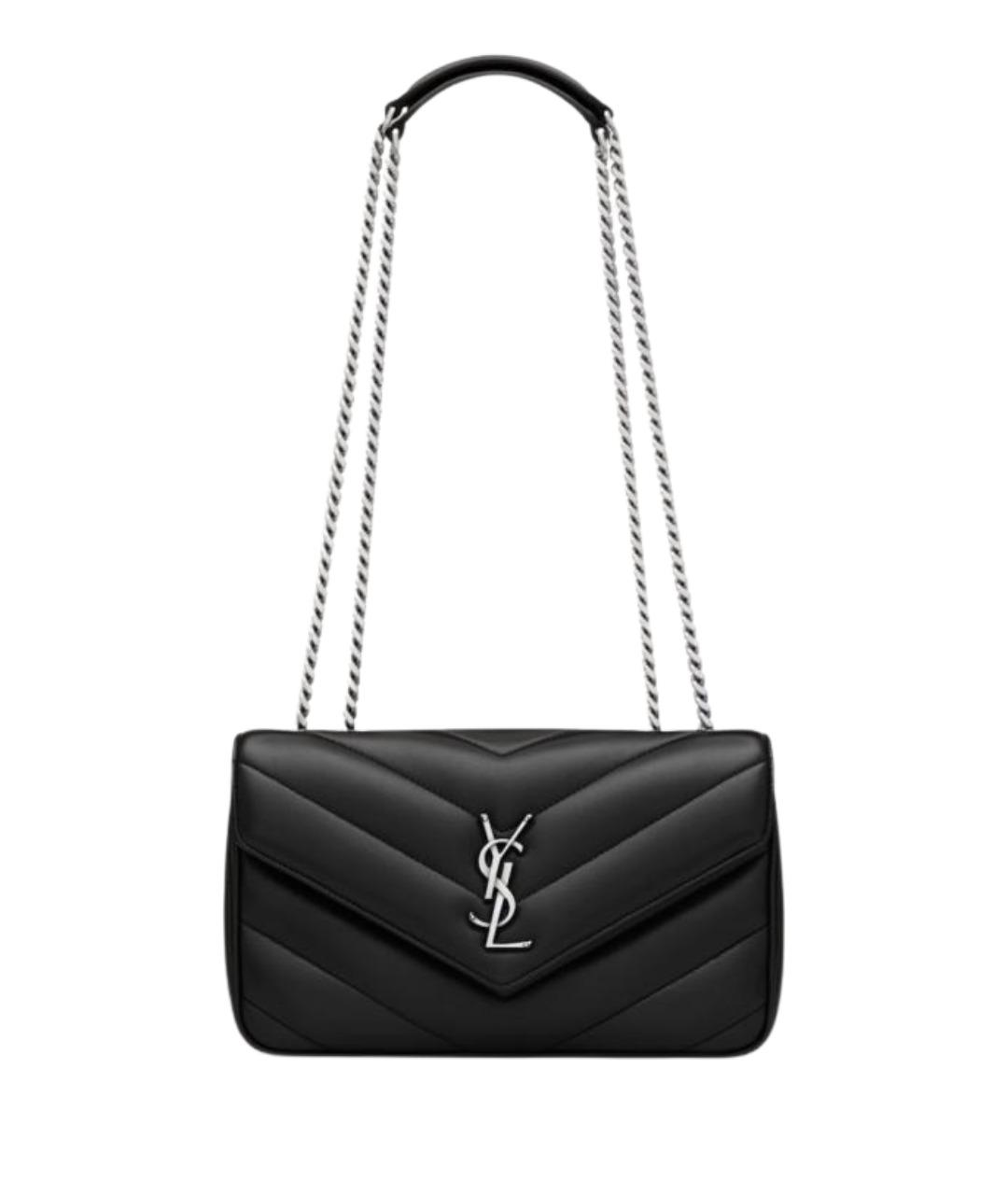 SAINT LAURENT Черная кожаная сумка через плечо, фото 1