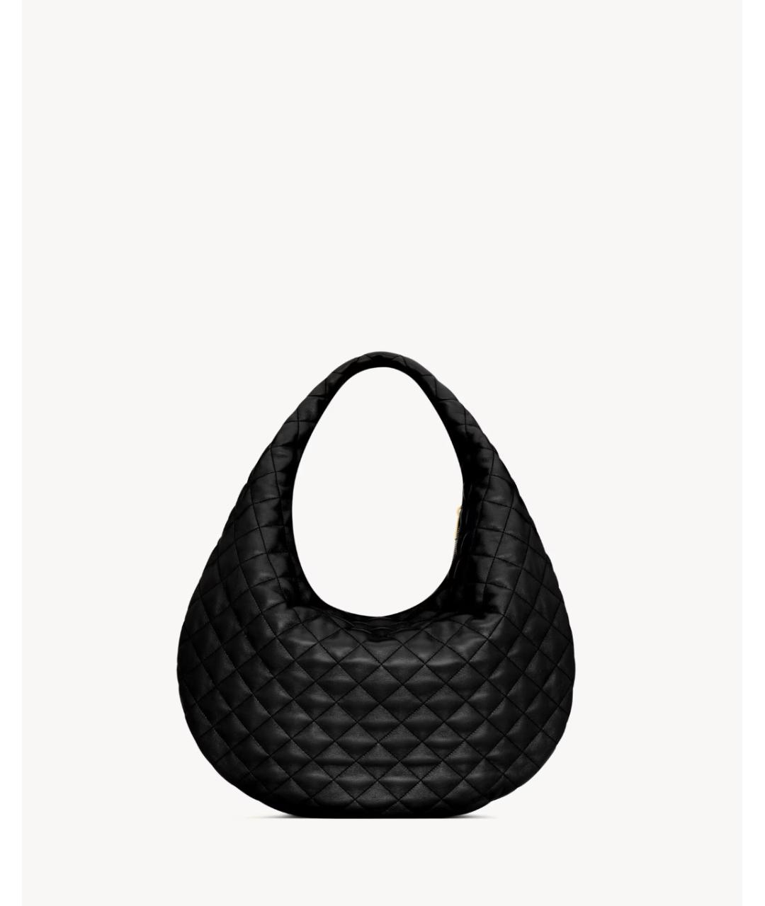 SAINT LAURENT Черная кожаная сумка тоут, фото 4