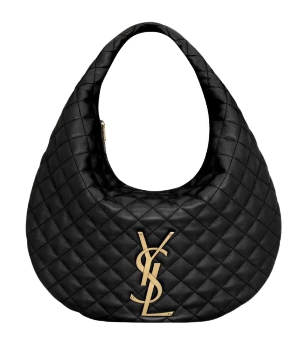 SAINT LAURENT Черная кожаная сумка тоут, фото 1