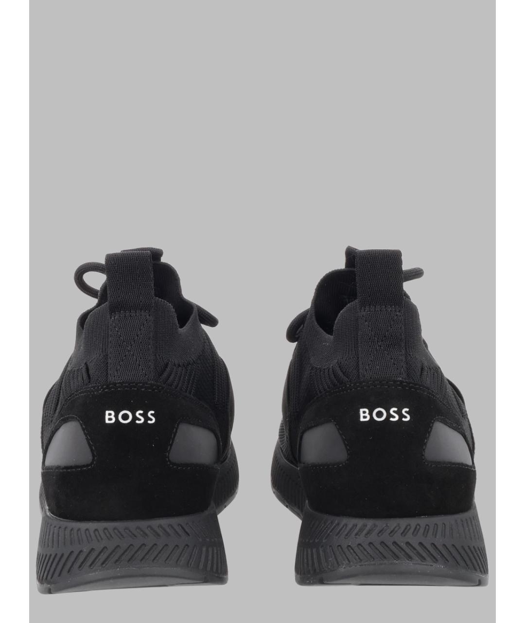 HUGO BOSS Черные синтетические низкие кроссовки / кеды, фото 2
