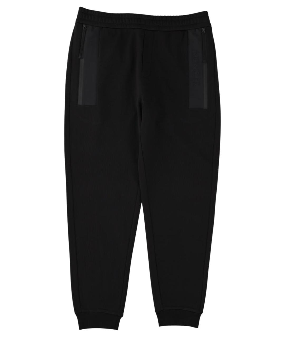 MONCLER Черные хлопковые повседневные брюки, фото 1