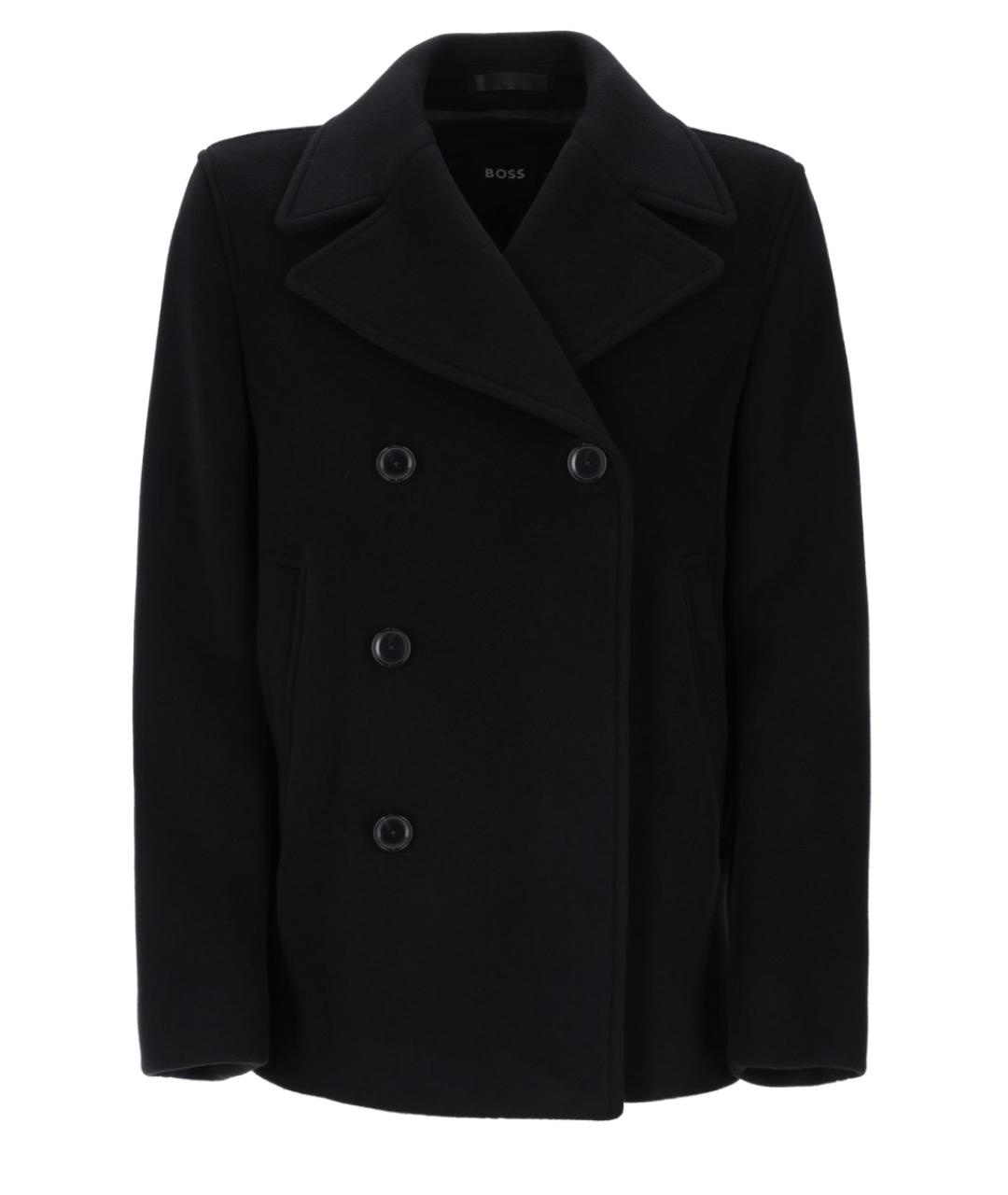 HUGO BOSS Черное шерстяное пальто, фото 1