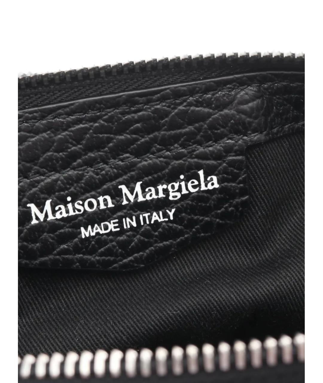MAISON MARGIELA Черная кожаная сумка через плечо, фото 3