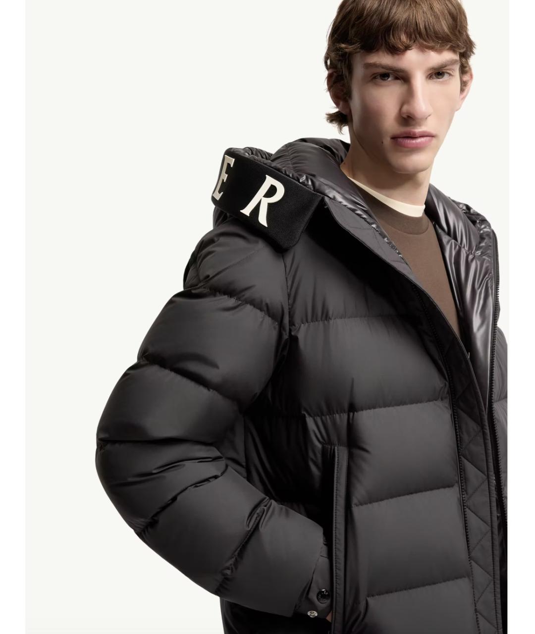 MONCLER Черная полиэстеровая куртка, фото 3