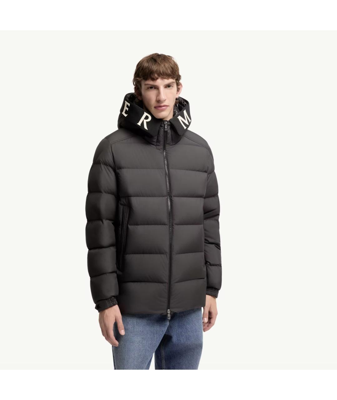 MONCLER Черная полиэстеровая куртка, фото 5