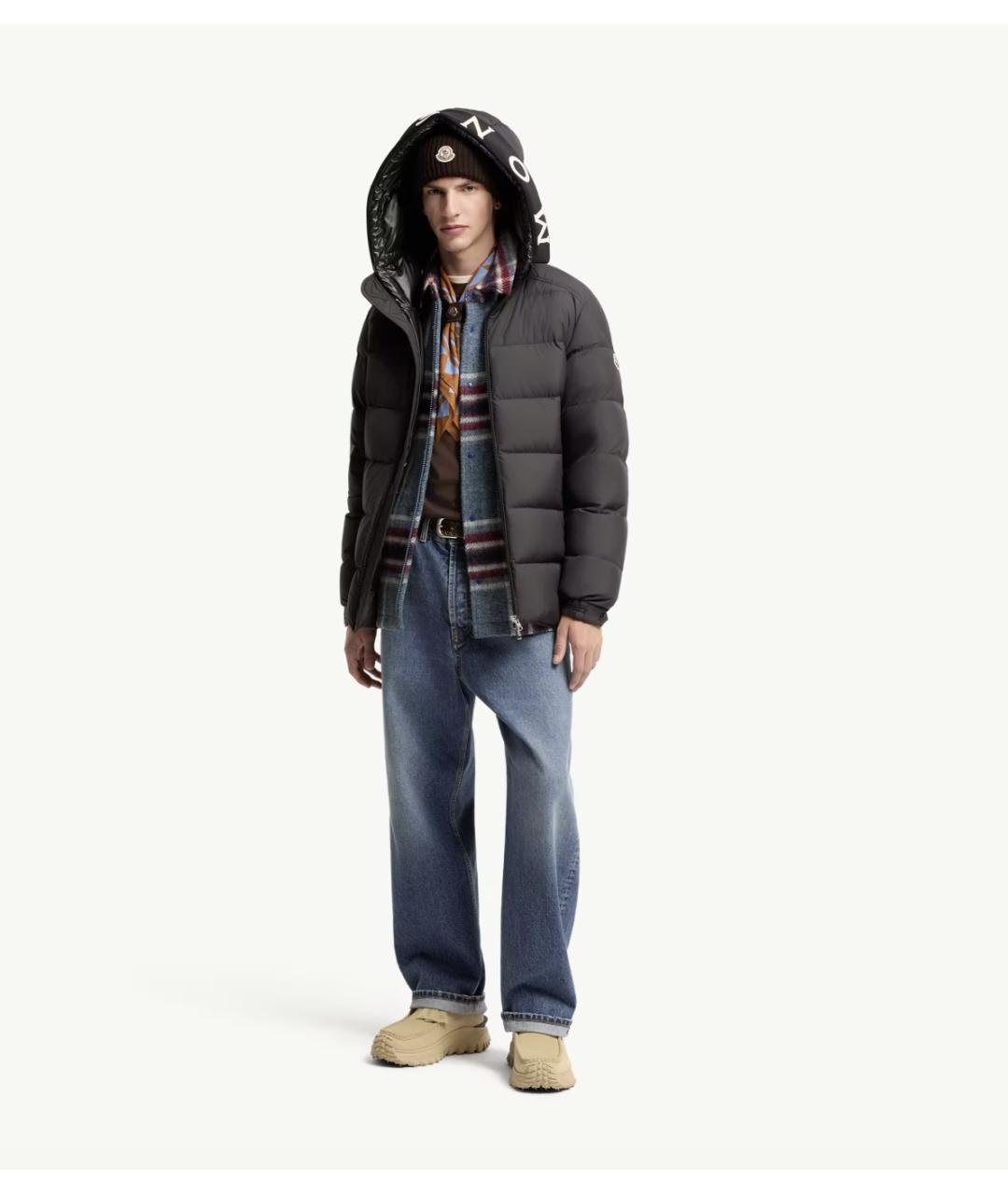 MONCLER Черная полиэстеровая куртка, фото 2
