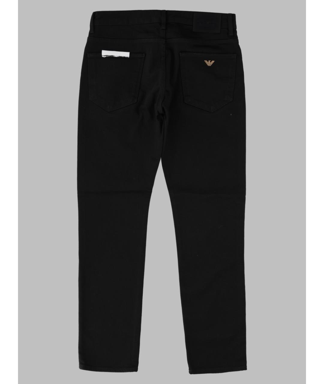 EMPORIO ARMANI Черные хлопковые прямые джинсы, фото 2
