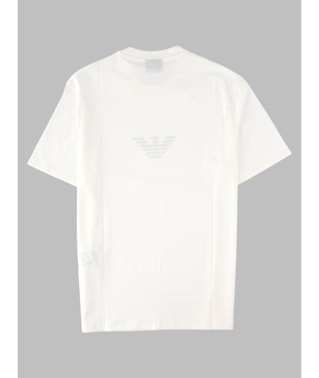 EMPORIO ARMANI Белая хлопковая футболка, фото 2