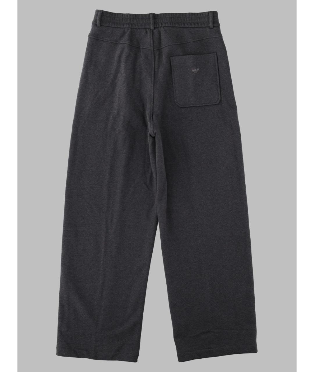 EMPORIO ARMANI Черные хлопковые повседневные брюки, фото 2
