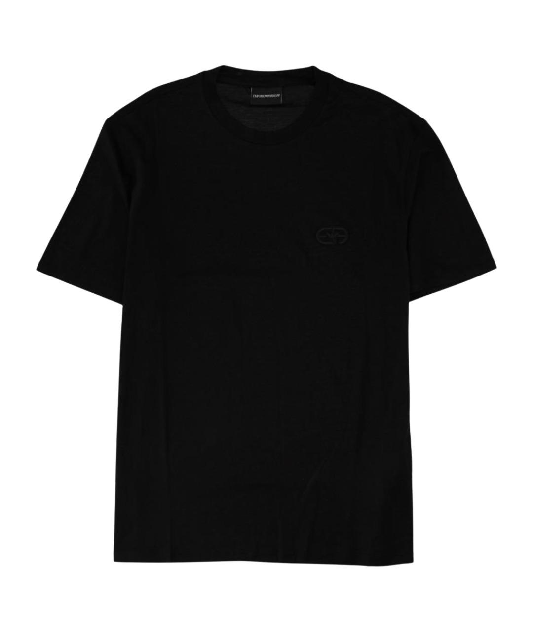 EMPORIO ARMANI Черная хлопковая футболка, фото 1