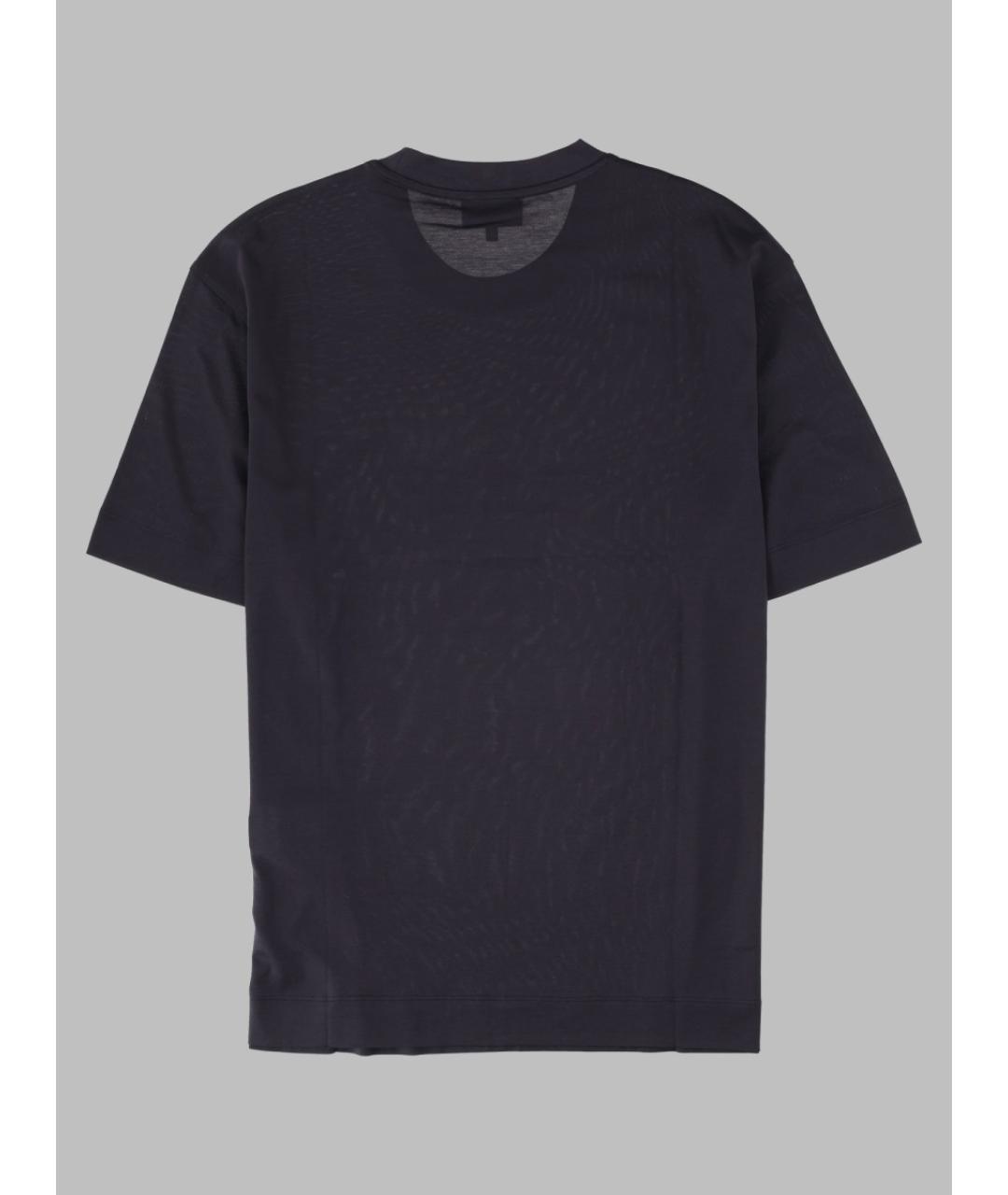 EMPORIO ARMANI Синяя хлопковая футболка, фото 2