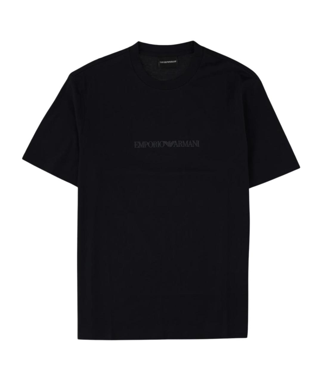 EMPORIO ARMANI Синяя хлопковая футболка, фото 1