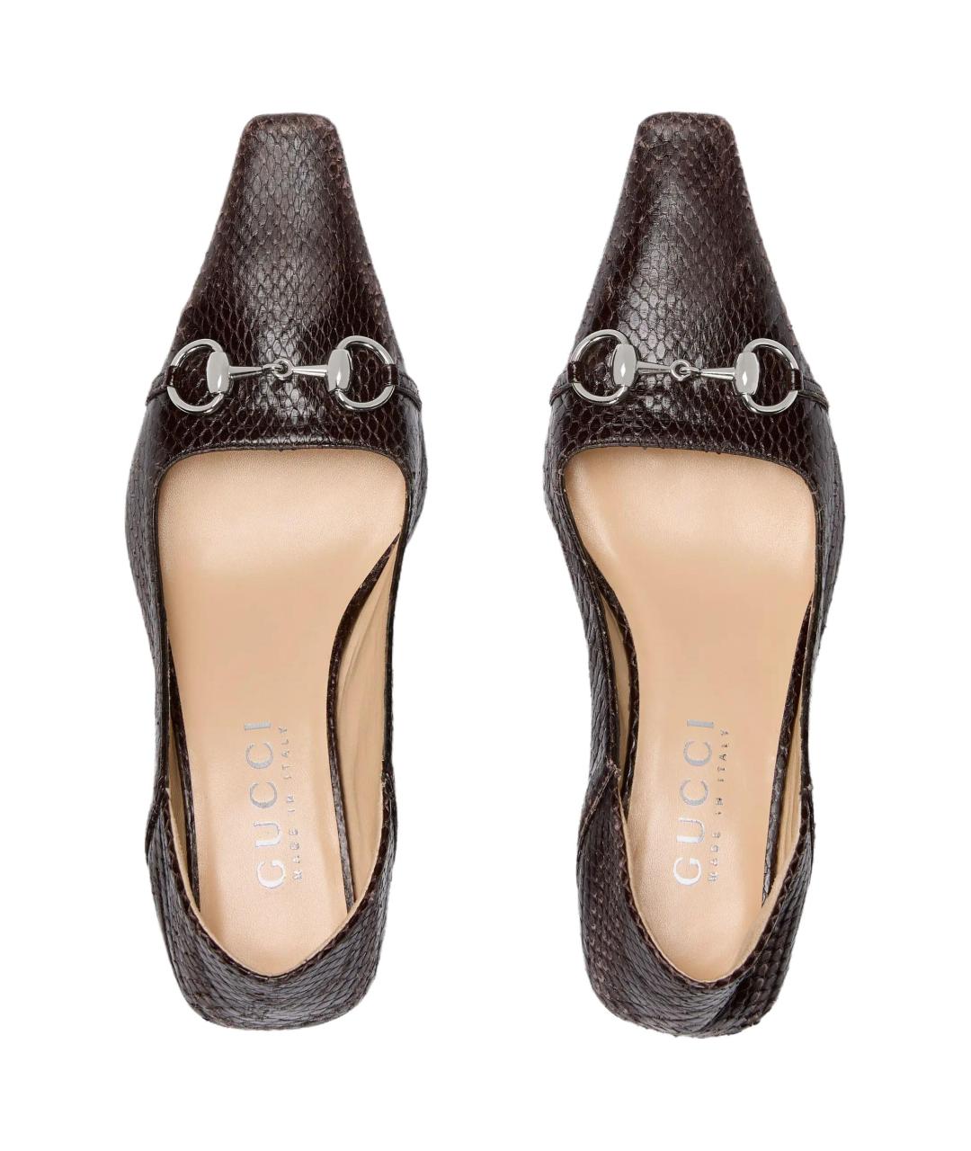 GUCCI Коричневые кожаные туфли, фото 4