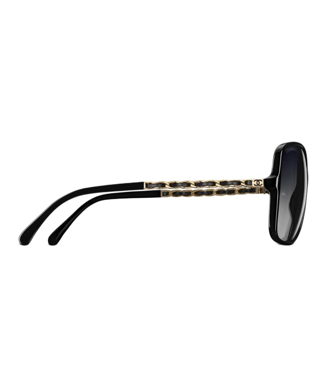 CHANEL Черные пластиковые солнцезащитные очки, фото 3