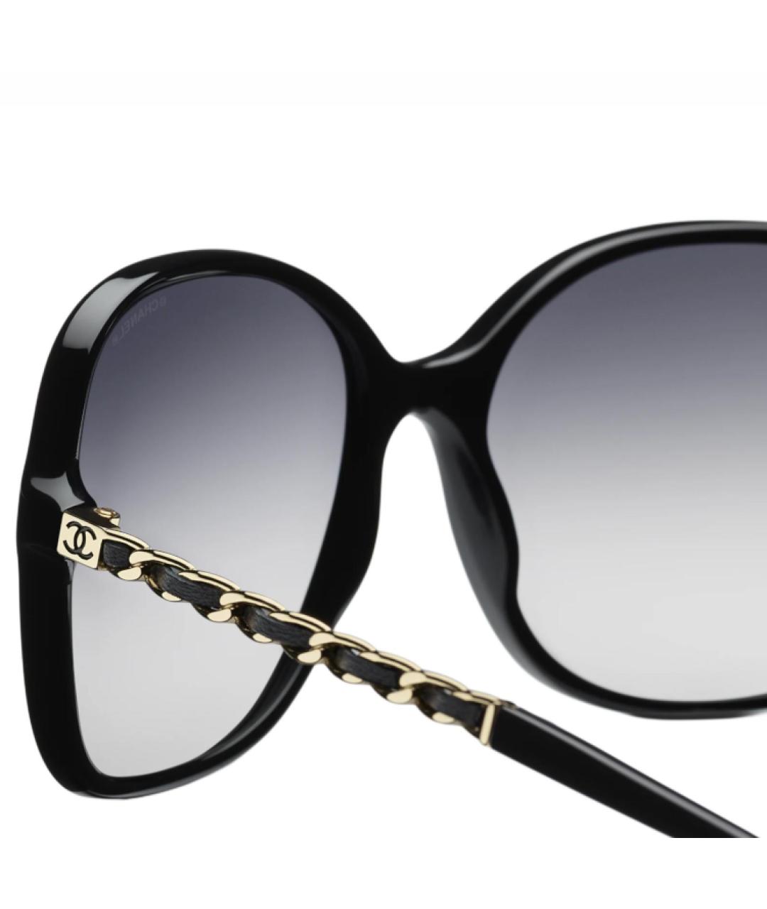 CHANEL Черные пластиковые солнцезащитные очки, фото 4
