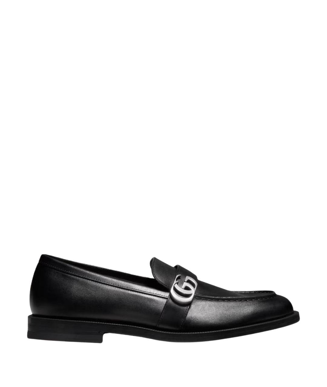 GUCCI Черные кожаные лоферы, фото 1
