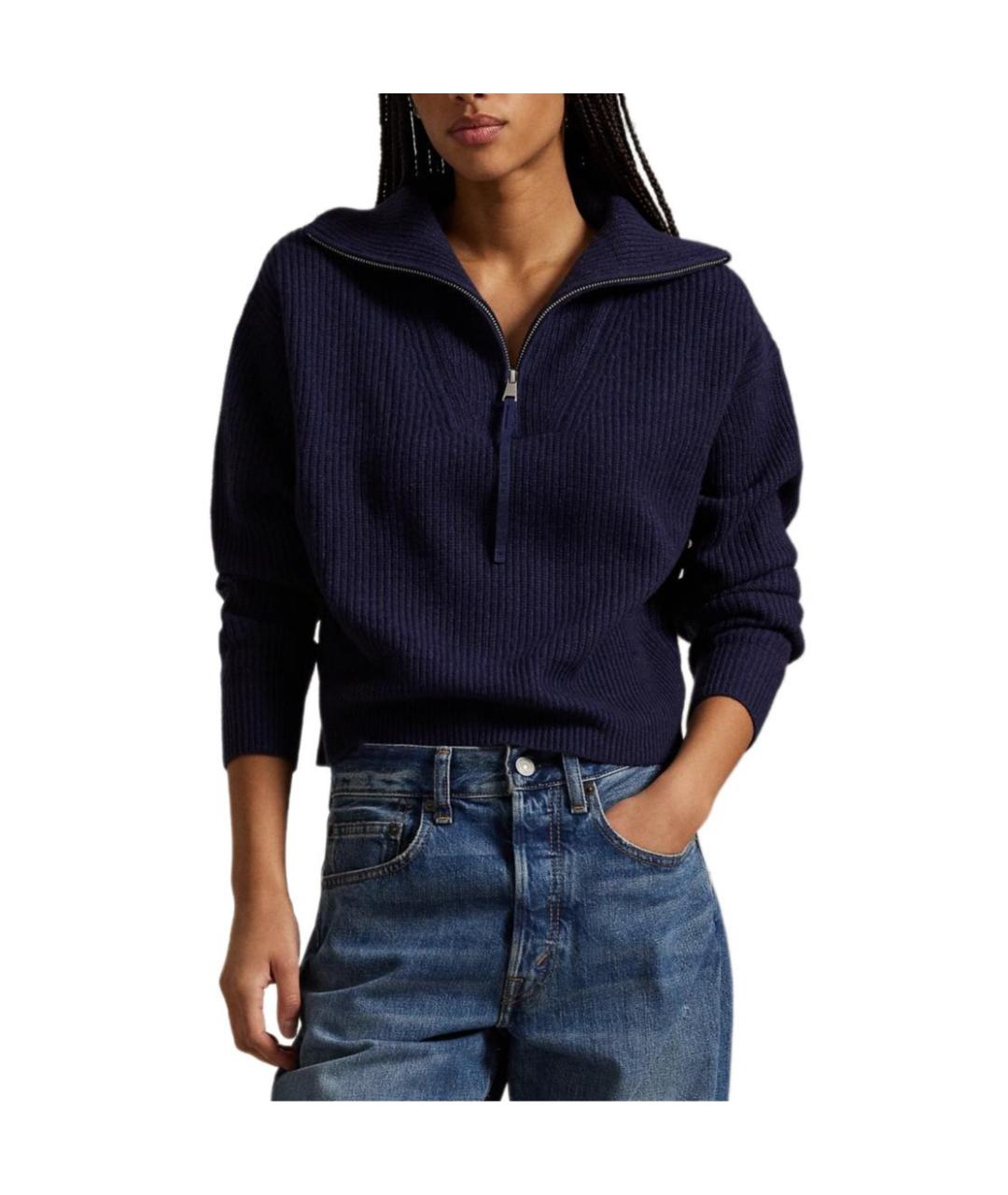 POLO RALPH LAUREN Темно-синий кашемировый джемпер / свитер, фото 2