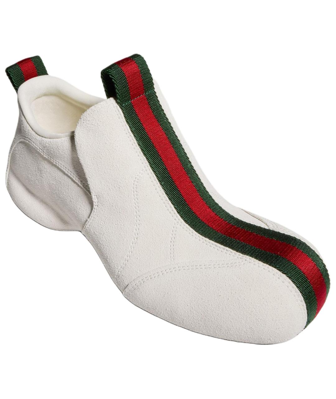 GUCCI Белые замшевые кроссовки, фото 3