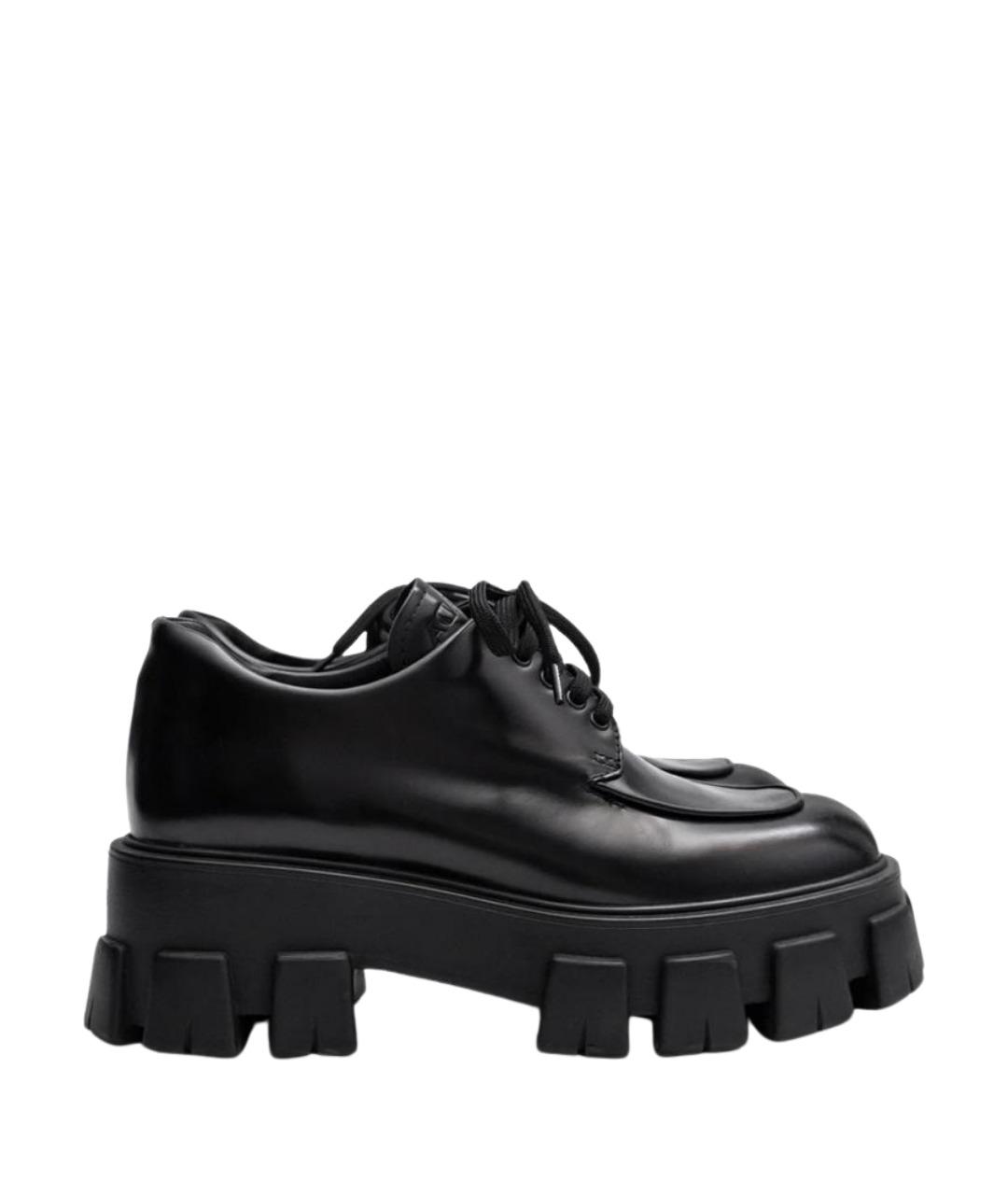 PRADA Черные кожаные брогги и оксфорды, фото 1