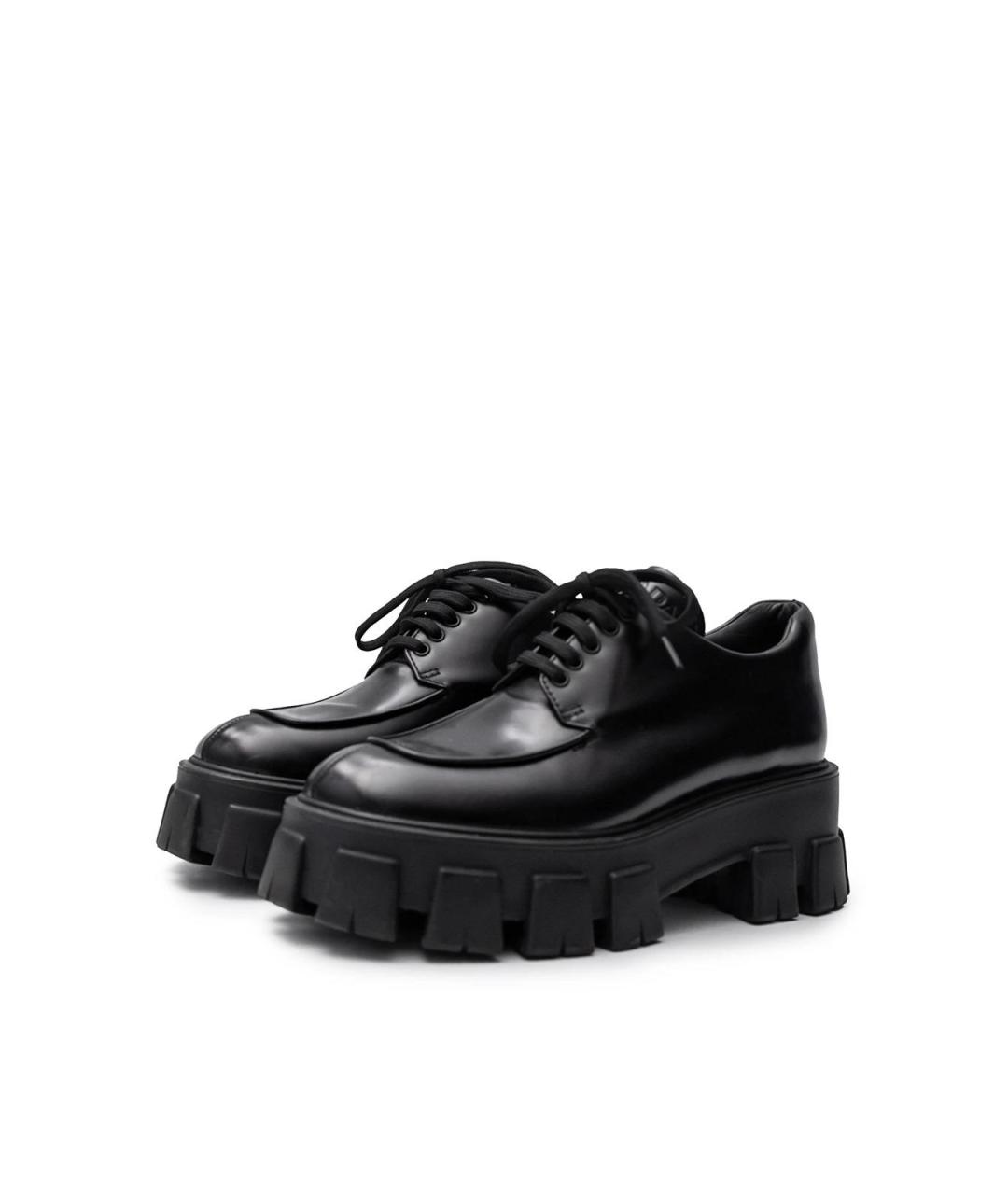 PRADA Черные кожаные брогги и оксфорды, фото 2