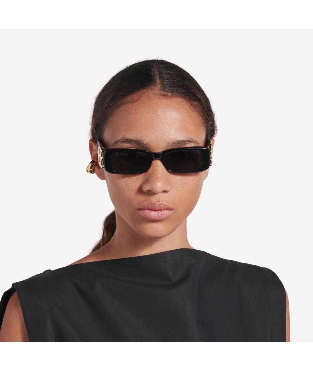 BALENCIAGA Черные пластиковые солнцезащитные очки, фото 4