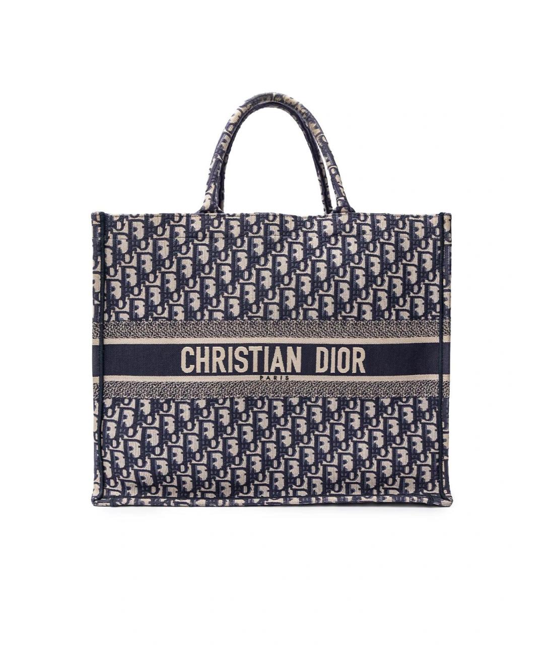 CHRISTIAN DIOR Синяя тканевая сумка тоут, фото 1