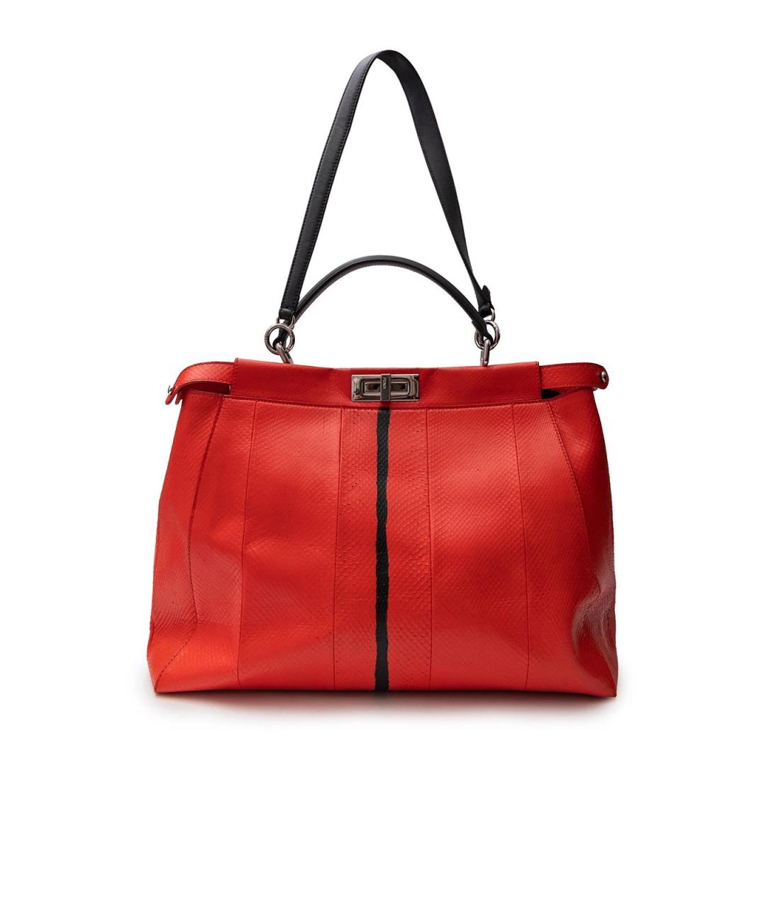 FENDI Красная сумка тоут из экзотической кожи, фото 4