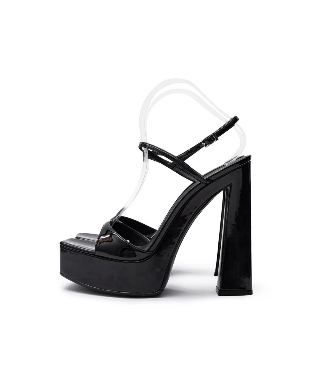 GIUSEPPE ZANOTTI DESIGN Черные босоножки из лакированной кожи, фото 5