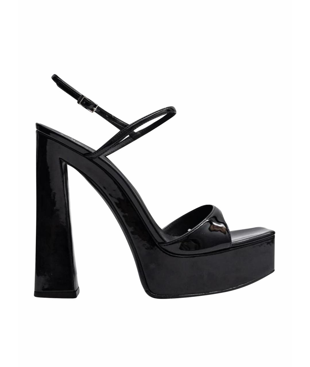 GIUSEPPE ZANOTTI DESIGN Черные босоножки из лакированной кожи, фото 1
