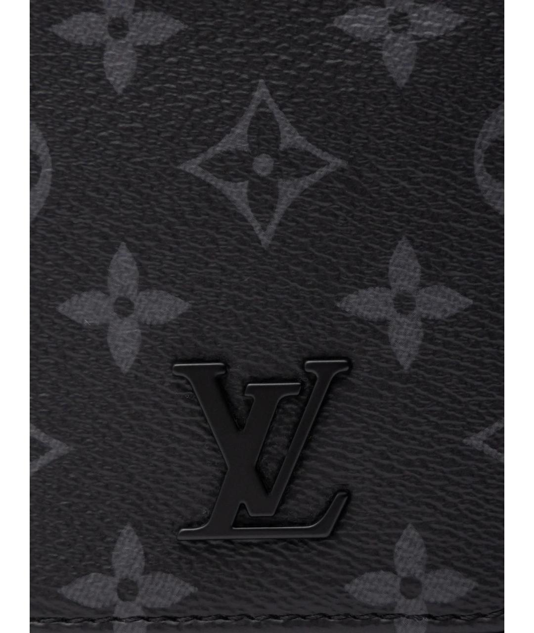LOUIS VUITTON Черная кожаная сумка тоут, фото 5