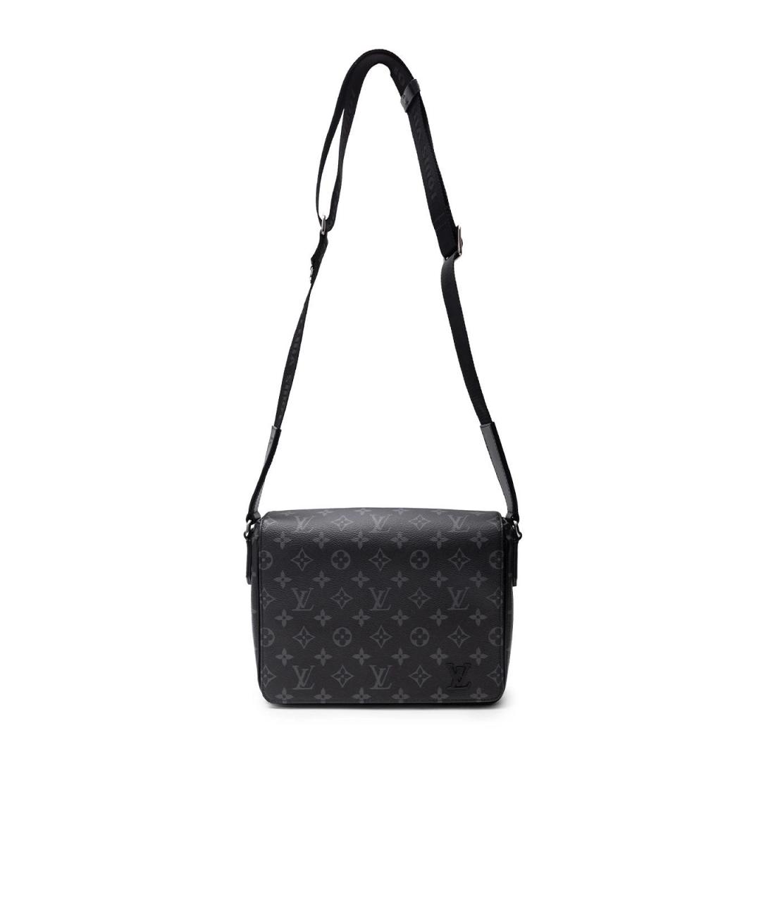 LOUIS VUITTON Черная кожаная сумка тоут, фото 4