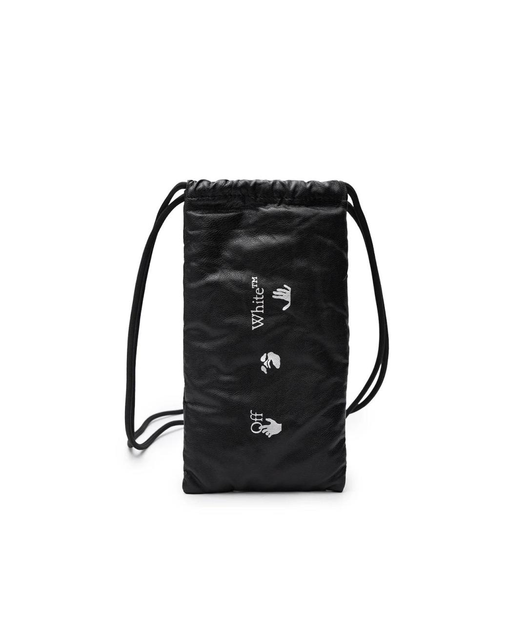 OFF-WHITE Черная кожаная сумка тоут, фото 1