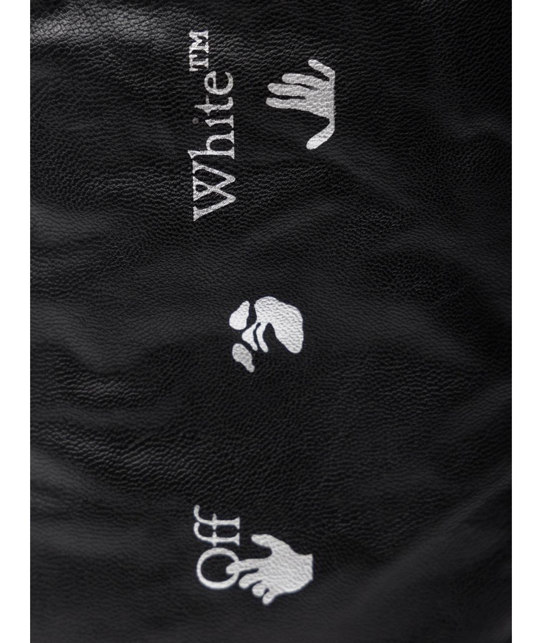 OFF-WHITE Черная кожаная сумка тоут, фото 5