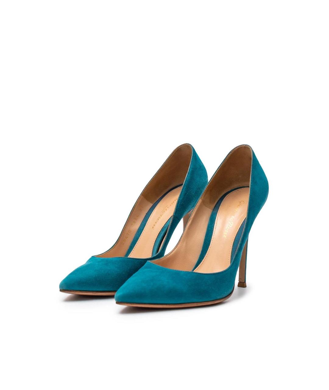 GIANVITO ROSSI Бирюзовые замшевые туфли, фото 2