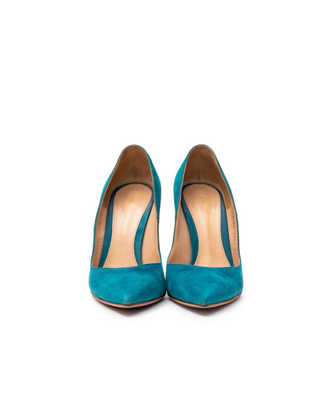 GIANVITO ROSSI Бирюзовые замшевые туфли, фото 4