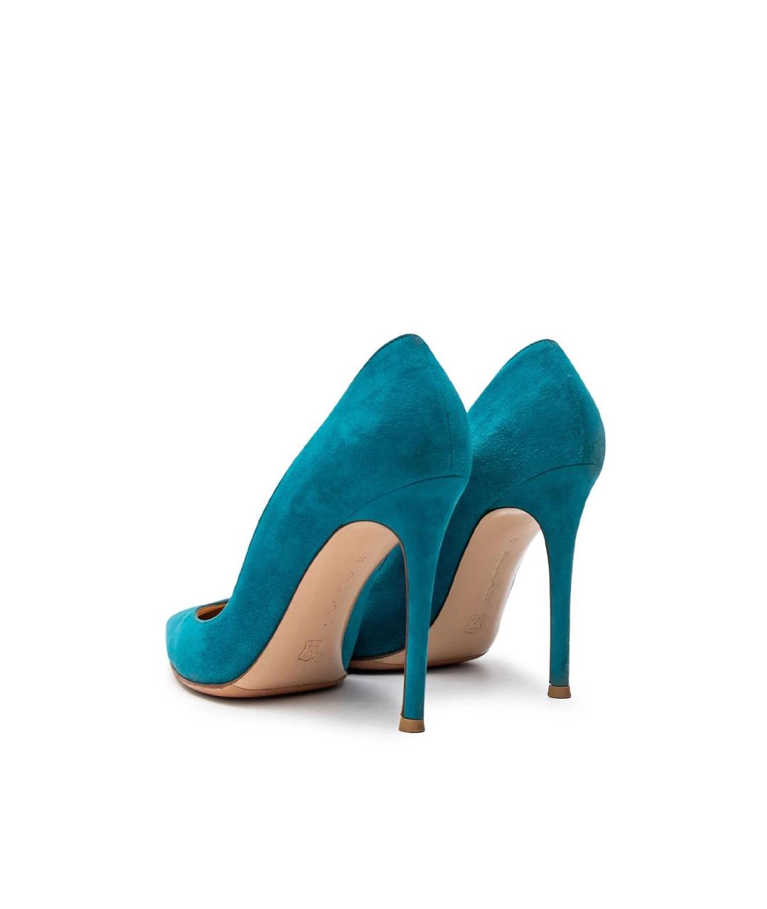 GIANVITO ROSSI Бирюзовые замшевые туфли, фото 3