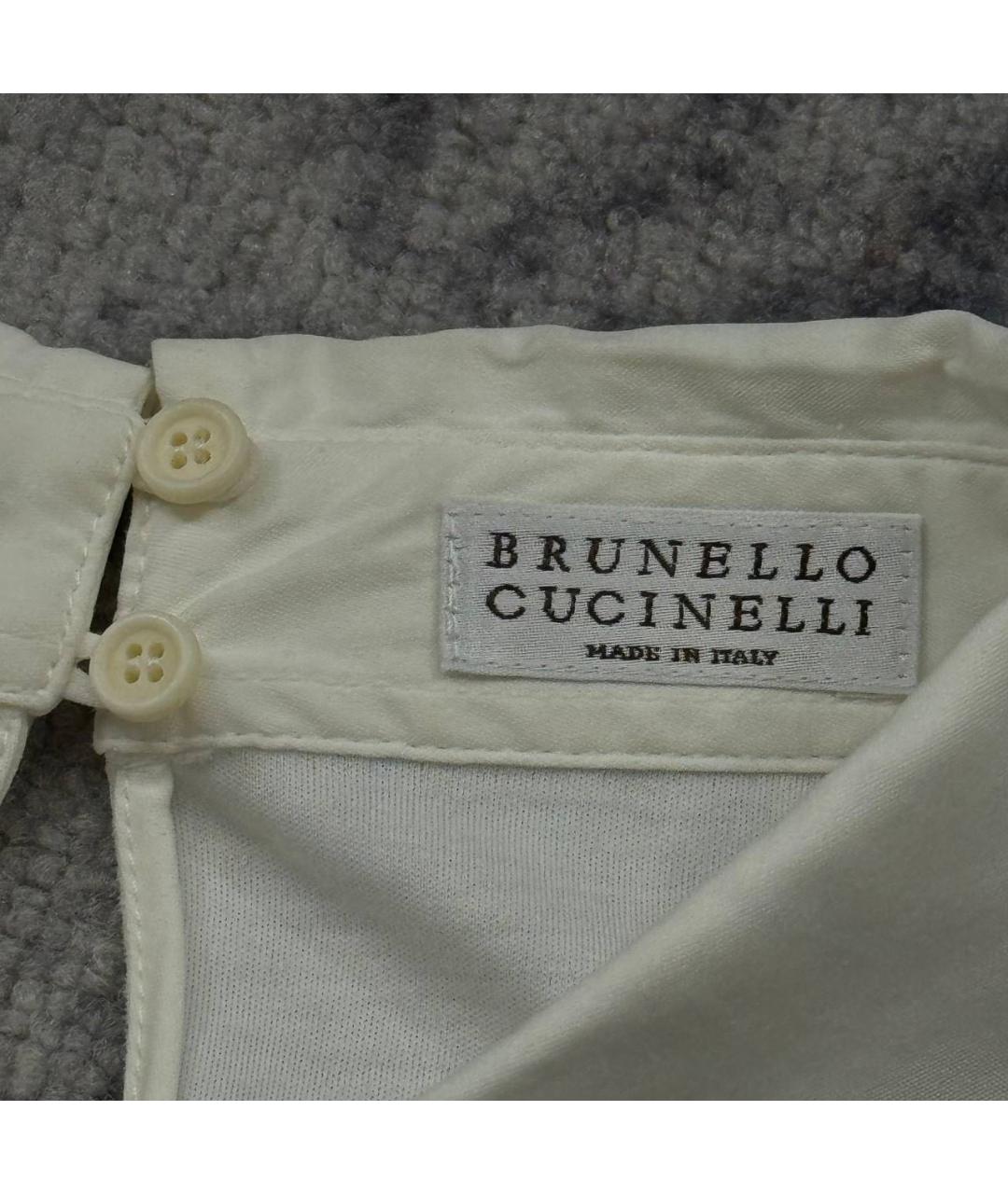 BRUNELLO CUCINELLI Белая хлопковая футболка, фото 3