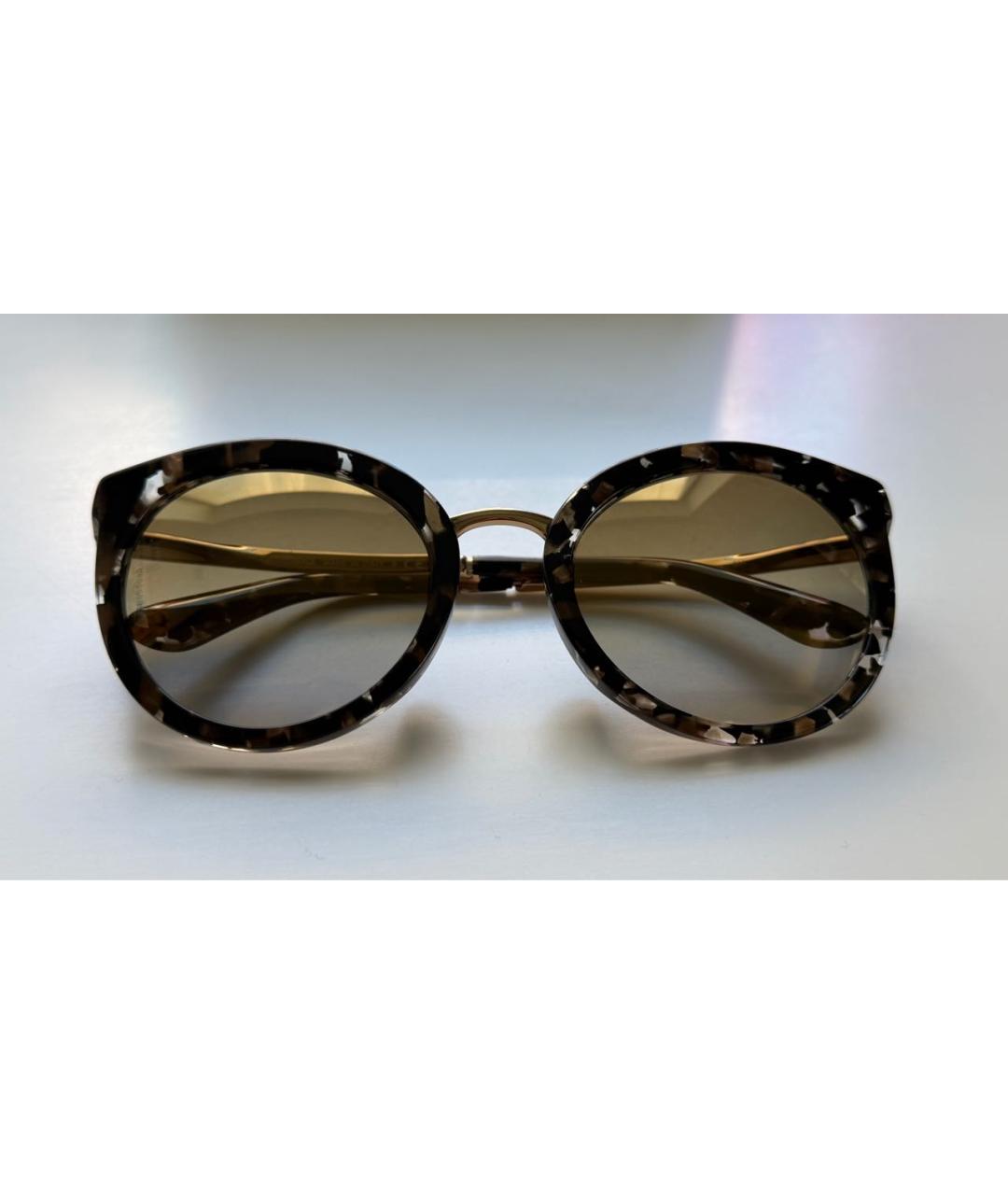DOLCE&GABBANA Коричневые пластиковые солнцезащитные очки, фото 9