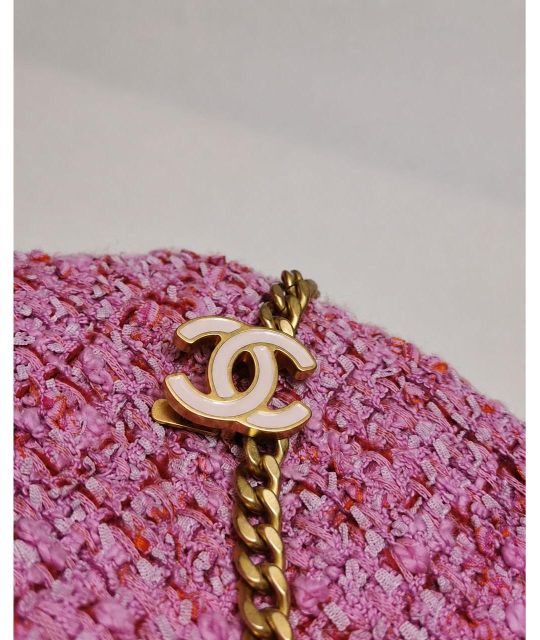 CHANEL Розовая твидовая сумка с короткими ручками, фото 8
