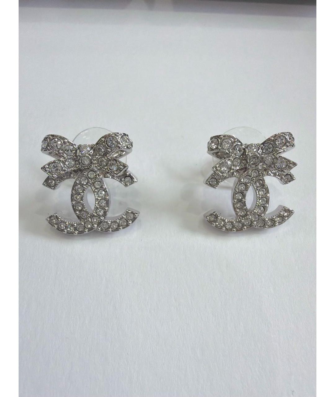 CHANEL Серебряные металлические серьги, фото 2